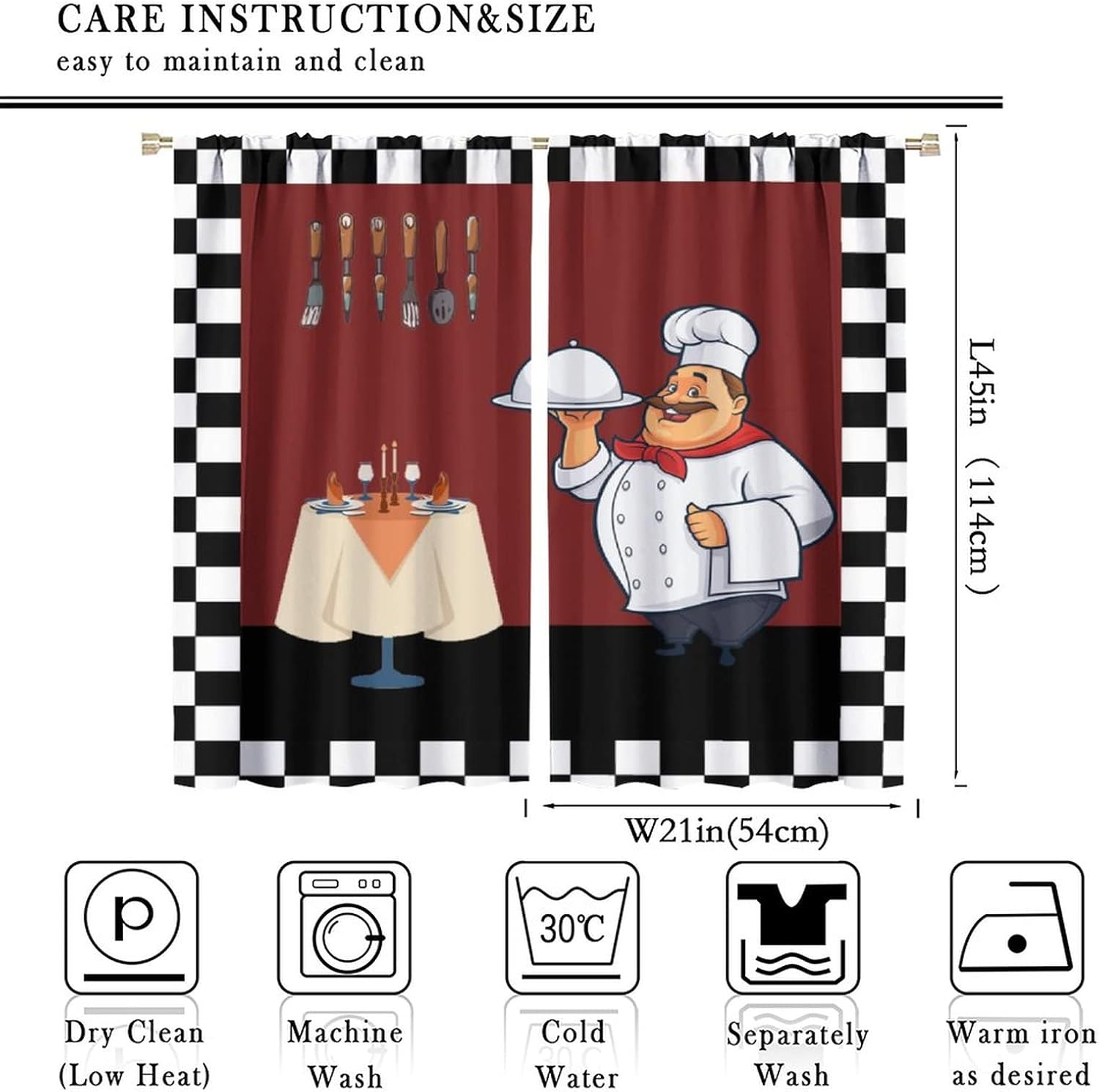 Tirai Dapur Fat Chef, Tirai Je - Home Cooking In French ulasan dan harga