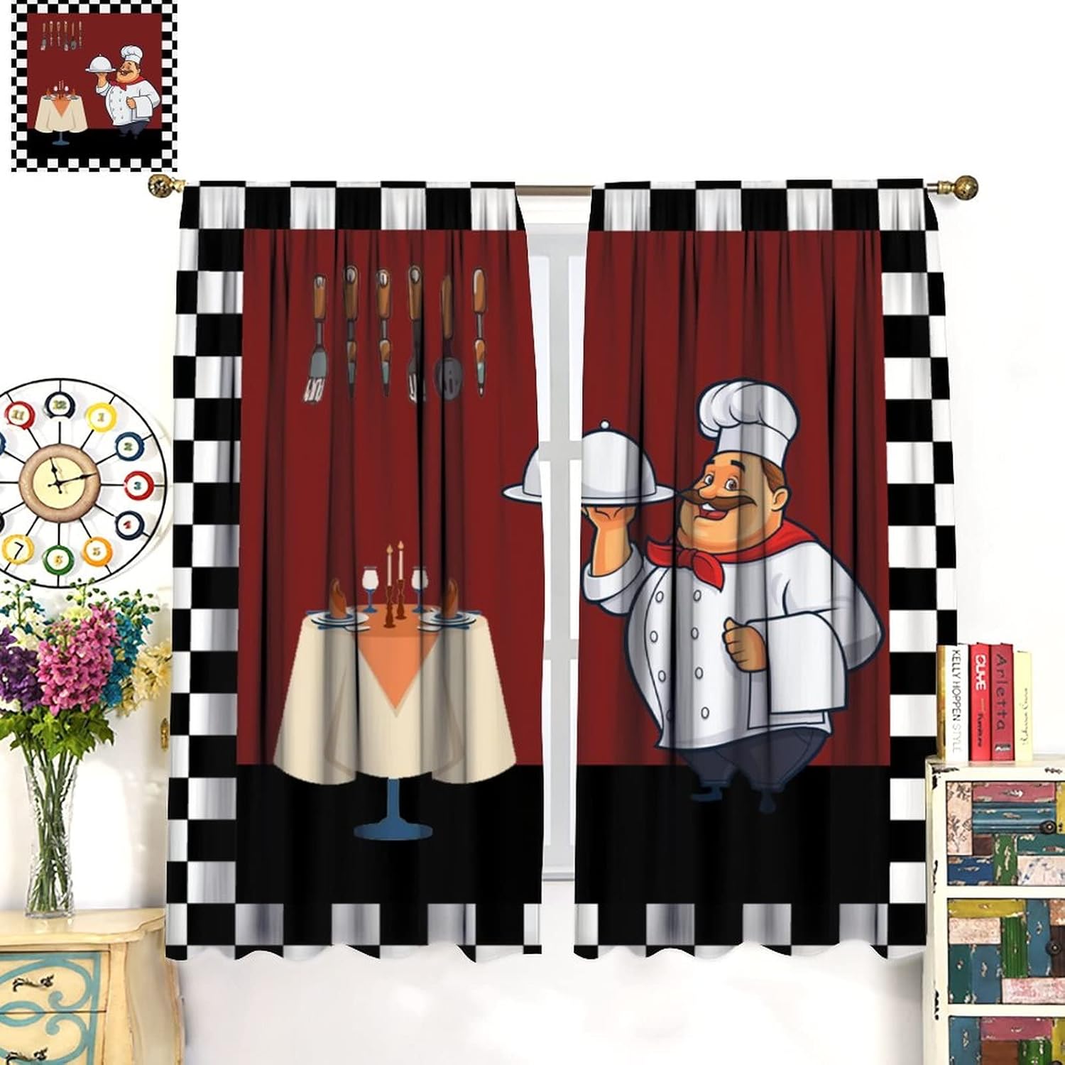 Tirai Dapur Fat Chef, Tirai Je - Home Cooking In French ulasan dan harga