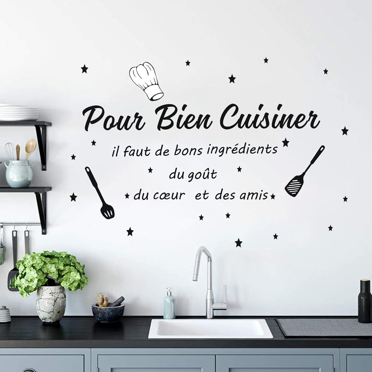 Stiker Dinding Kutipan Cinta M - Home Cooking In French ulasan dan harga